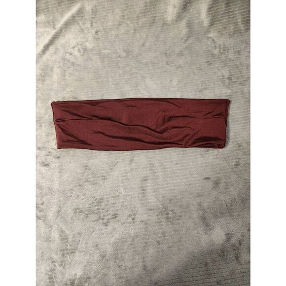 PrettyLittleThing size 10 Maroon Tube Strapless Crop Top - Picture 1 of 3